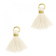 Mini Quaste Ibiza Style 1cm Gold-off white